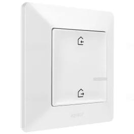   Legrand Valena Life okos forgatókönyv kapcsoló (távvezérlő) Home + Control alkalmazásban beállított érkezés / távozás forgatókönyvek indítására; díszítőkerettel, elemmel és kétoldalú ragasztóval szállítva fehér, Legrand 752186