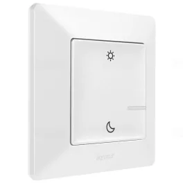   Legrand Valena Life okos forgatókönyv kapcsoló (távvezérlő) Home + Control alkalmazásban beállított ébredés / elalvás forgatókönyvek indítására; díszítőkerettel, elemmel és kétoldalú ragasztóval szállítva fehér, Legrand 752189