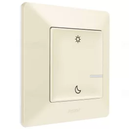   Legrand Valena Life okos forgatókönyv kapcsoló (távvezérlő) Home + Control alkalmazásban beállított ébredés / elalvás forgatókönyvek indítására; díszítőkerettel, elemmel és kétoldalú ragasztóval szállítva elefántcsont, Legrand 752289