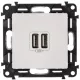 Legrand Valena Life kettős USB töltőaljzat beépített tápegységgel - 5V - 2,4 A, fehér, Legrand 753112