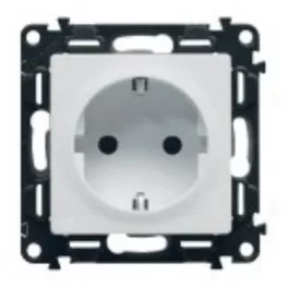   Legrand Valena Life 2P+F csatlakozóaljzat biztonsági zsaluval, rugós vezetékbekötéssel fehér, Legrand 753120