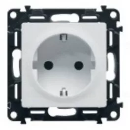   Legrand Valena Life 2P+F csatlakozóaljzat biztonsági zsaluval, csavaros vezetékbekötéssel fehér, Legrand 753124