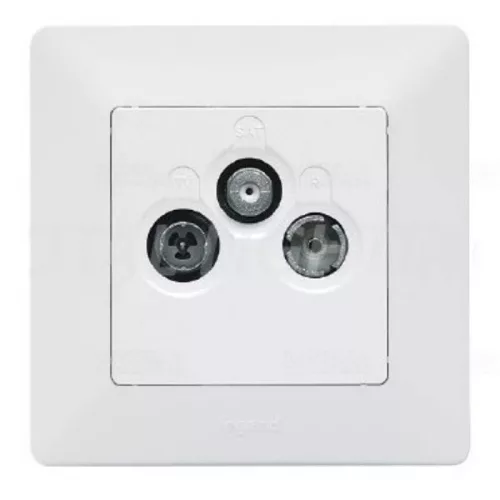 Legrand Valena Life TV-Rádió-SAT aljzat, átmenő, 14 dB fehér, Legrand 753165