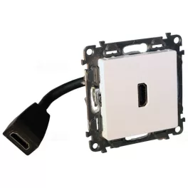   Legrand Valena Life Elővezetékelt HDMI 1.4 típusú csatlakozóaljzat, 15 cm kábellel szállítva, Fehér, Legrand 753175