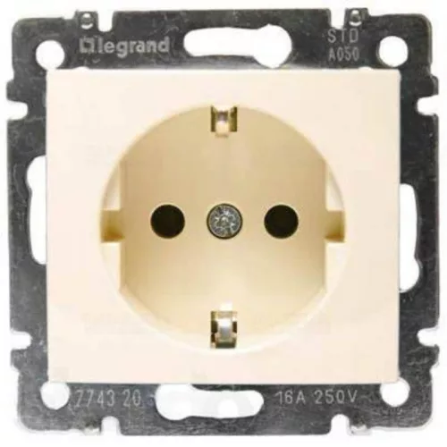 Legrand Valena Life 2P+F csatlakozóaljzat, rugós vezetékbekötéssel elefántcsont, Legrand 753221