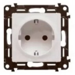  Legrand Valena Life 2P+F csatlakozóaljzat biztonsági zsaluval, csavaros vezetékbekötéssel elefántcsont, Legrand 753224