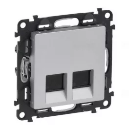   Legrand Valena Life 2xRJ45 Cat. 6 UTP csatlakozóaljzat  alumínium, Legrand 753343