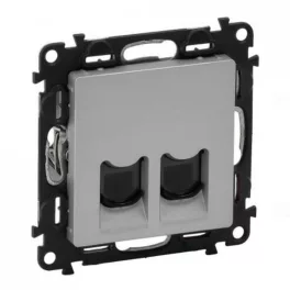   Legrand Valena Life 2xRJ45 Cat. 6A STP csatlakozóaljzat alumínium, Legrand 753349