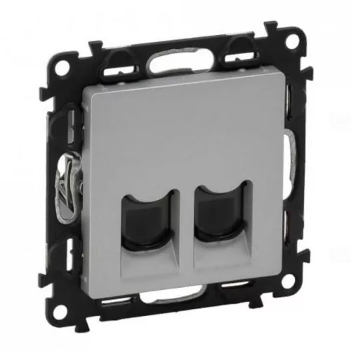 Legrand Valena Life 2xRJ45 Cat. 5e FTP csatlakozóaljzat  alumínium, Legrand 753354