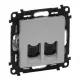 Legrand Valena Life 2xRJ45 Cat. 5e FTP csatlakozóaljzat  alumínium, Legrand 753354
