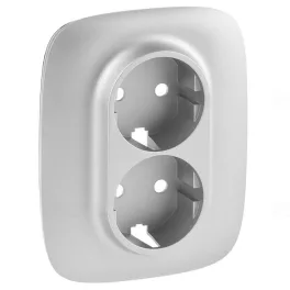   Legrand Valena Allure 2x2P+F aljzat monobloc burkolat + keret, alumínium Legrand 754957