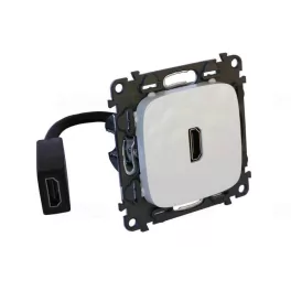   Legrand Valena Allure Elővezetékelt HDMI 1.4 típusú csatlakozóaljzat, 15 cm kábellel szállítva, elefántcsont Legrand 755166