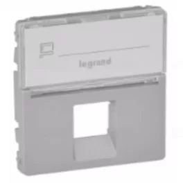   Legrand Valena Life 1xRJ45 csatlakozóaljzat burkolat, címketartóval alumínium, Legrand 755472