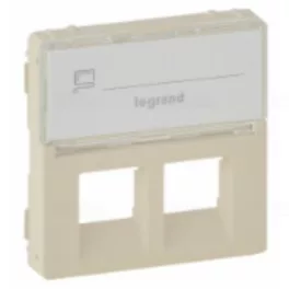   Legrand Valena Life 2xRJ45 csatlakozóaljzat burkolat, címketartóval elefántcsont, Legrand 755481