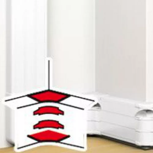 Legrand DLP belső könyök elem bepattintható kábelcsatornához, állítható belső szög: 80 -120°, 180 x 50 mm, fehér Legrand 075626