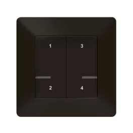   Legrand Valena Life okos forgatókönyv kapcsoló (távvezérlő) Home + Control alkalmazásban beállított 4 db egyedi forgatókönyv indítására; díszítőkerettel, elemmel és kétoldalú ragasztóval szállítva fekete, Legrand 756368