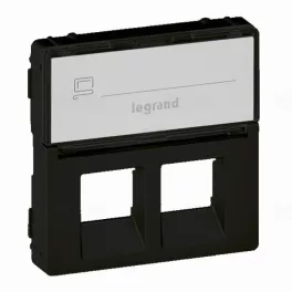   Legrand Valena Life RJ45/RJ11 csatlakozóaljzat burkolat, fekete, Legrand 756472