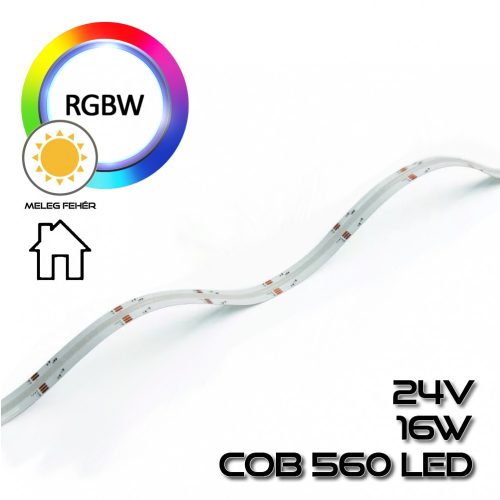 COB LEDSZALAG 560 led/m IP20 24V, 16W/m RGBW meleg fehér 75652