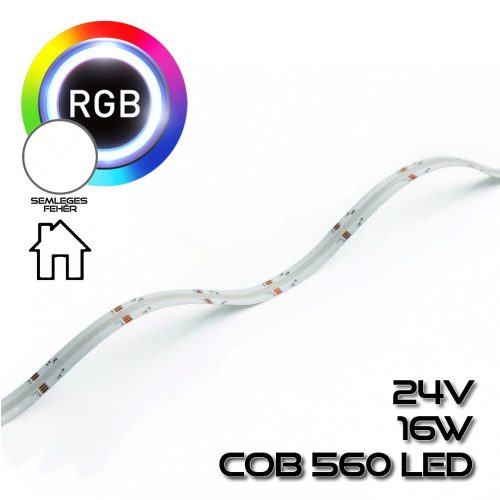 COB LEDSZALAG 560 led/m IP20 24V, 16W/m RGBW természetes fehér 75662