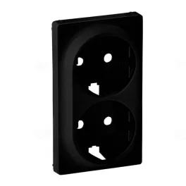   Legrand Valena Life 2x2P+F csatlakozóaljzat burkolat, fekete, Legrand 756952