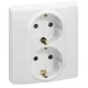 Legrand Niloé 2×2P+F csatlakozóaljzat biztonsági zsaluval (csavaros), fehér Legrand 764544