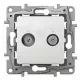 Legrand Niloé RJ11 + RJ45 Cat.5 UTP csatlakozóaljzat, fehér Legrand 764570