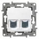 Legrand Niloé 2xRJ45 Cat.6 FTP körmös aljzat, fehér Legrand 764578