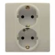 Legrand Niloé 2×2P+F csatlakozóaljzat biztonsági zsaluval (csavaros), bézs Legrand 764644