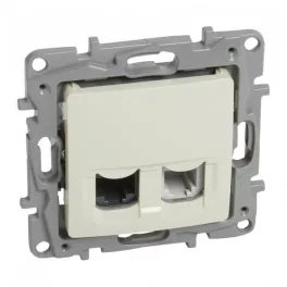   Legrand Niloé RJ11 + RJ45 Cat.5 UTP csatlakozóaljzat, bézs Legrand 764670