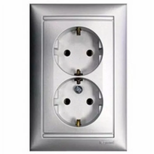 Legrand Valena 2x2P+F csatlakozóaljzat alumínium Legrand 770100