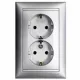 Legrand Valena 2x2P+F csatlakozóaljzat alumínium Legrand 770100