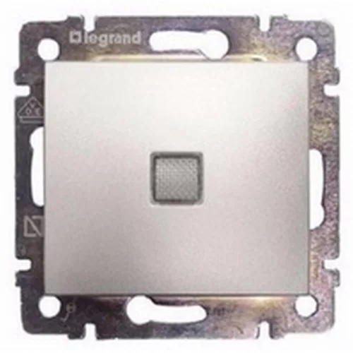 Legrand Valena egypólusú kapcsoló jelzőfénnyel alumínium Legrand 770110