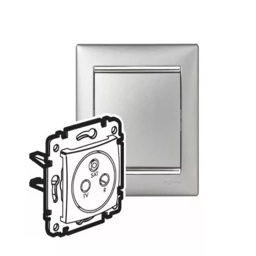 Legrand Valena TV-RD-SAT aljzat végzáró 10 dB, alumínium Legrand 770136