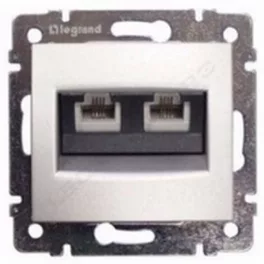   Legrand Valena telefoncsatlakozó 2xRJ11 alumínium Legrand 770139