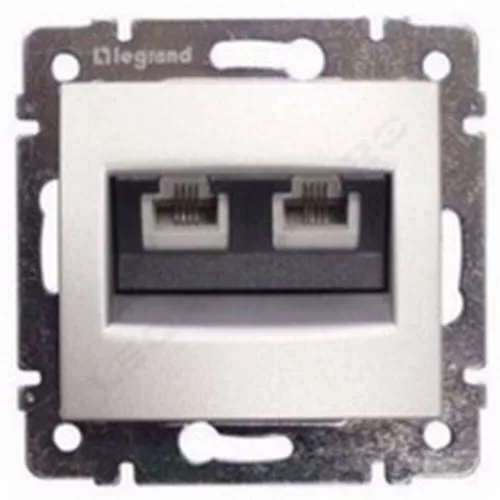 Legrand Valena telefoncsatlakozó 2xRJ11 alumínium Legrand 770139