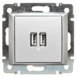   Legrand Valena 2xUSB töltő aljzat, 1500 mA, alumínium Legrand 770270