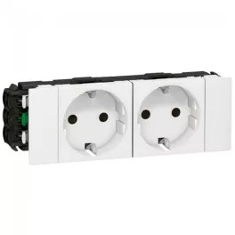   Legrand DLP-S bepattintható Program Mosaic 2x2P+F aljzat, sinezett, Soluclippel, fehér Legrand 077202