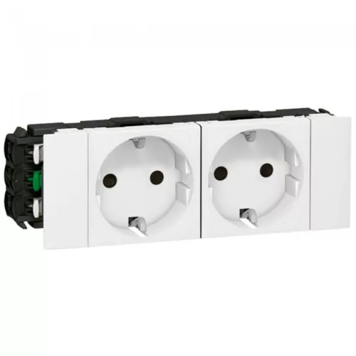 Legrand DLP-S bepattintható Program Mosaic 2x2P+F aljzat, sinezett, Soluclippel, fehér Legrand 077202