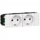Legrand DLP-S bepattintható Program Mosaic 2x2P+F aljzat, sinezett, Soluclippel, fehér Legrand 077202