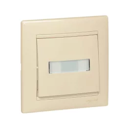  Legrand Valena egypólusú nyomó címketartóval, jelzőfénnyel, 12V, elefántcsont Legrand 774117