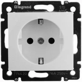   Legrand Valena 2P+F csatlakozóaljzat biztonsági zsaluval, rugós bekötéssel, fehér Legrand 77422
