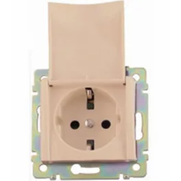   Legrand Valena 2P+F csatlakozóaljzat csapófedéllel, elefántcsont Legrand 774322