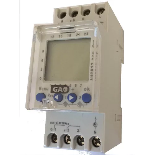 IDŐKAPCSOLÓ, DIGITÁLIS, HETI, DIN SÍNRE 2 MODULOS , 2 CSATORNÁS, 8138H