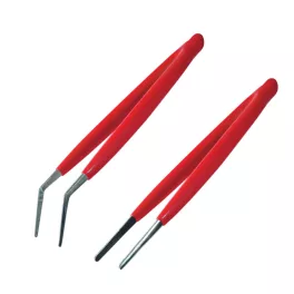   Home 908-T301 műszerészcsipesz-pár, 150 mm, egyenes és 45'-ban hajlított, szigetelt bevonat, 908-T301