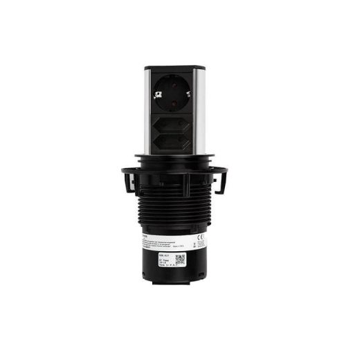 BACHMANN Elevator 928.003, INOX elosztó 1X230V SCHUKO+ 2X230V EURO pultba süllyesztehető dugalj