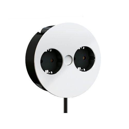 BACHMANN Twist 931.250 elosztó, 2x230V dugaszoló aljzat, matt fehér, Schuko