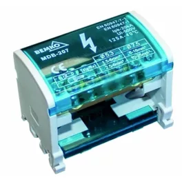   Elosztóblokk, 125A, 2db sín (7db furat/sín), A18-MDB-207, Bemko