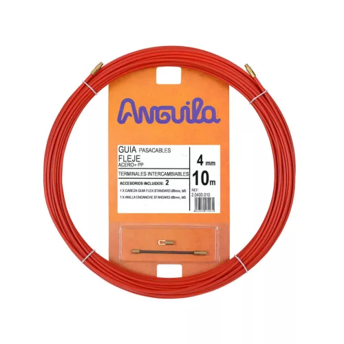 Anguila Behúzószalag lapos acél+PP bevonat, 10fm, 4mm-es piros ANG-20400010