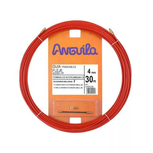 Anguila Behúzószalag lapos acél+PP bevonat, 30fm, 4mm-es piros ANG-20400030