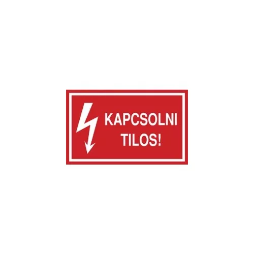 Öntapadó vinil matrica 60x100mm piros - Kapcsolni tilos
